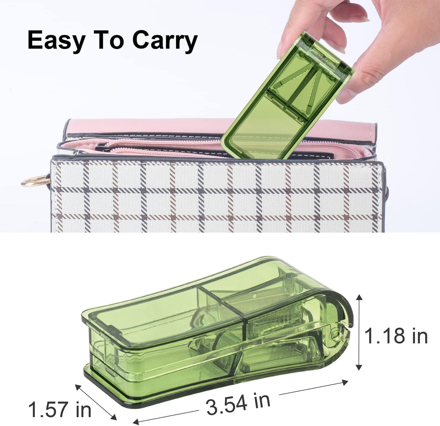 2PCS Pill Cutter, Professional Pill Splitter for Cutting Small Pills or Large Pills in Half