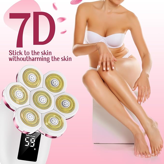 Electric Razors for Women,7D Gifts for Women,Cordless Electric Shaver with Detachable Head Wet/Dry Facial Hair Remover for Legs Painless Water Resistant (Pink)