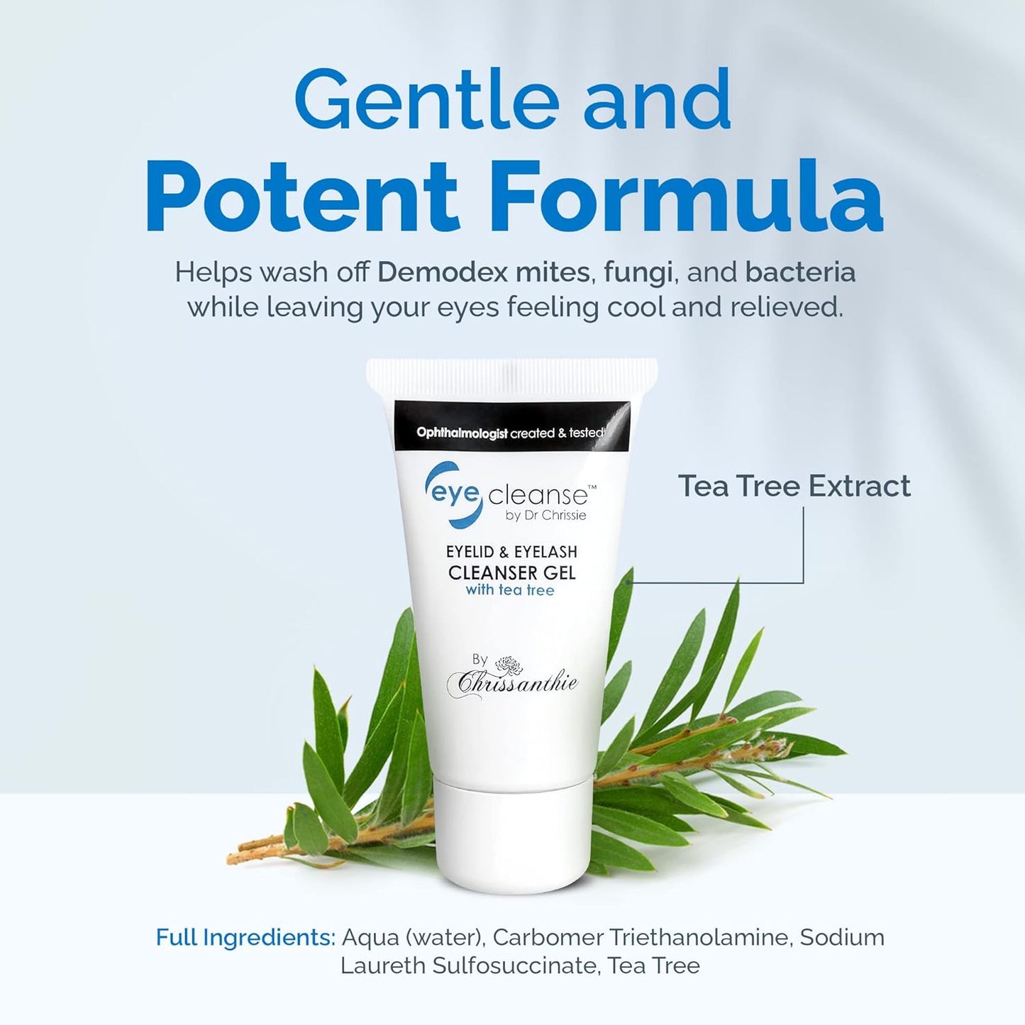 All-in-One Lash Extension and Eyelid Cleanser Gel, Makeup Remover with Tea Tree Oil, Eyelash Care Must-Have, 30 ml - EyeCleanse