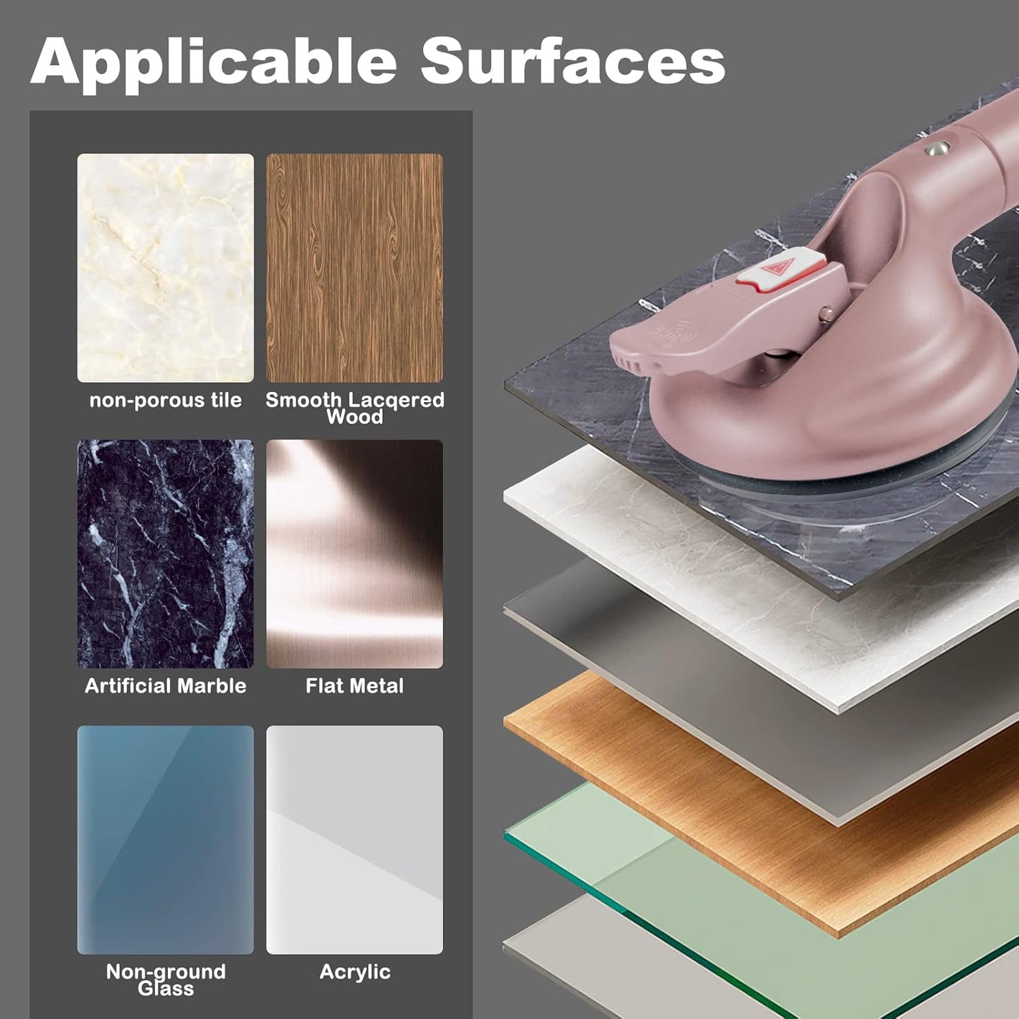 Heavy Duty Suction Shower Grab Bar - Toilet Bathroom Bathtub Safety - Shower Handles, Suction Cup Power Up to 250 LB, Perfect for Elderly Seniors18.5 Inch, Rose Gold