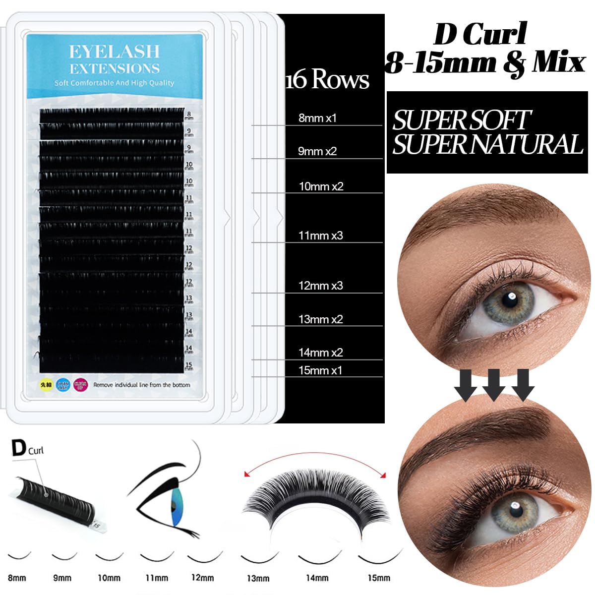 Lash Extension Kit Eyelash Practice for Beginners Professional Set with Mannequin Head Removable Eyelids USB Fan Spraye Individual False Lash Eyelash Strips Shampoo Brush Supplies
