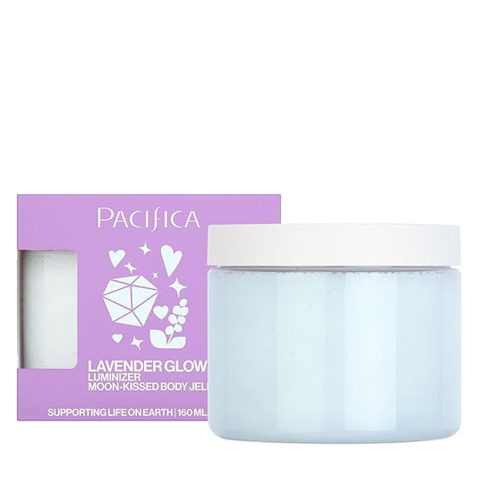 Pacifica Lavender Glow Shimmering Body Jelly – Moon-Kissed Illuminator & Hydrating Body Gel, Lightweight Glow Highlight with Lavender & Vanilla, Clean Beauty, Vegan, Cruelty-Free, 6 oz