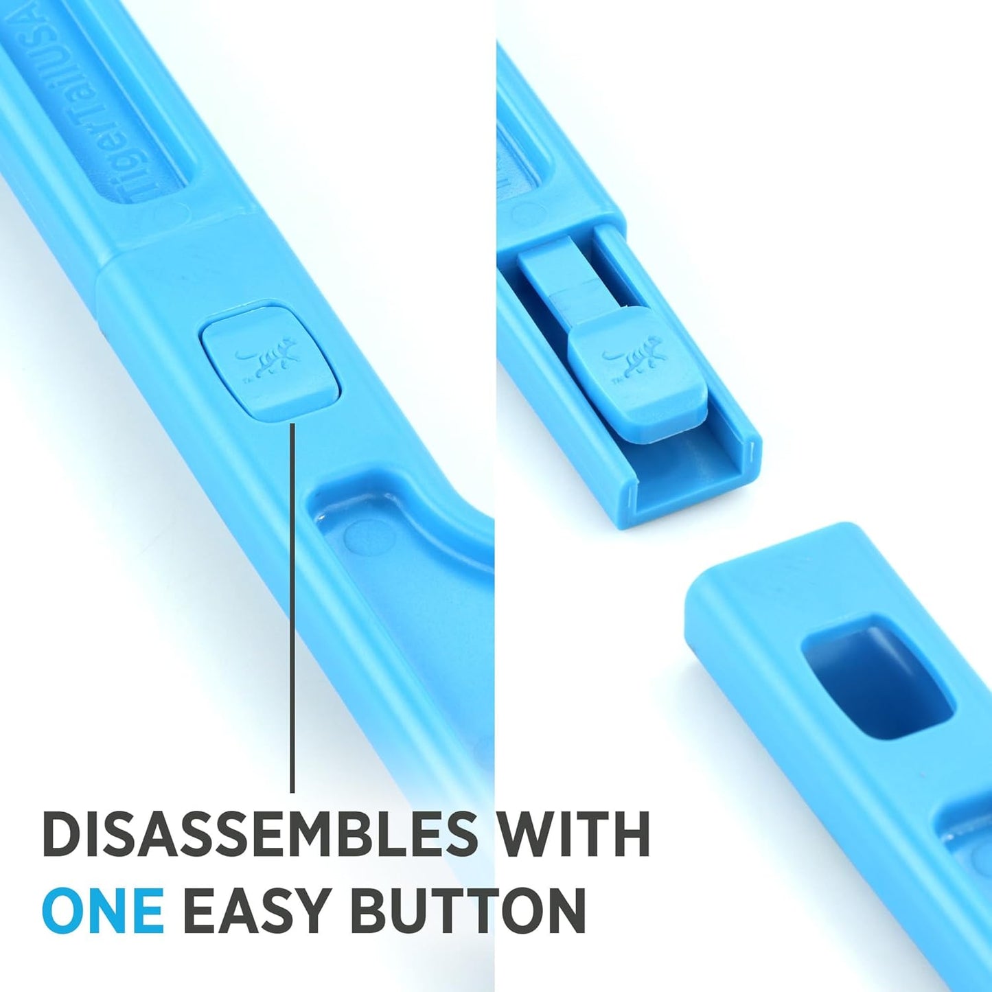 Tiger Tail Tiger Cane Back & Neck Massager – Trigger Point Deep Tissue Acupressure Hook with 7 Gription Knobs, Portable 2-Piece Self Massage Tool for Muscle Knot & Shoulder Pain Relief, Blue