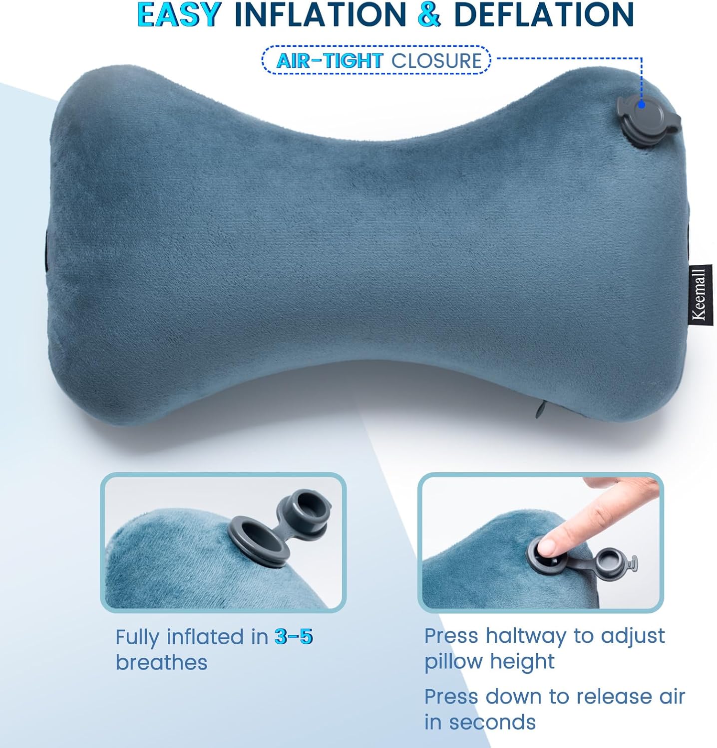 Inflatable Car Neck Pillow - 2 Pack Soft Headrest Cushion for Driving Office Camping, Inflatable Travel Neck Pillow for Car or SUV, Boost Your Driving Comfort, Fits All Vehicles
