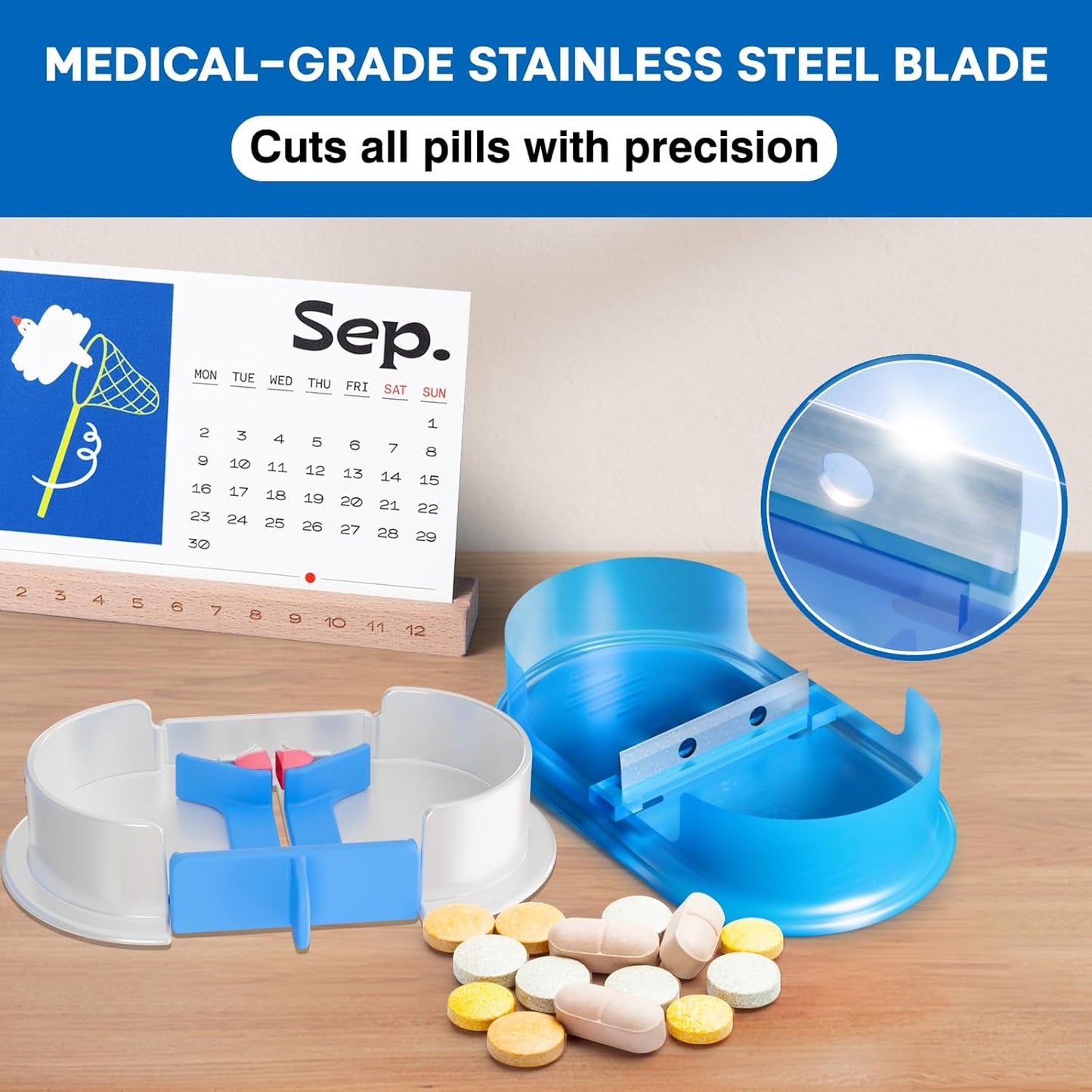 Pill Cutter by Pill Mill - Professional Splitter with Centering Device, Cutter & Splitter for Small & Tiny Pills, Cortador de Pastillas para Medicina