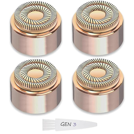 Replacement Heads for Flawless Replacement Heads,Generation 3 Replacement Heads Compatible with New Finishing Touch Flawless Facial Hair Remover,Dual Blades for Flawless Replacement Heads Gen 3,4Pcs.