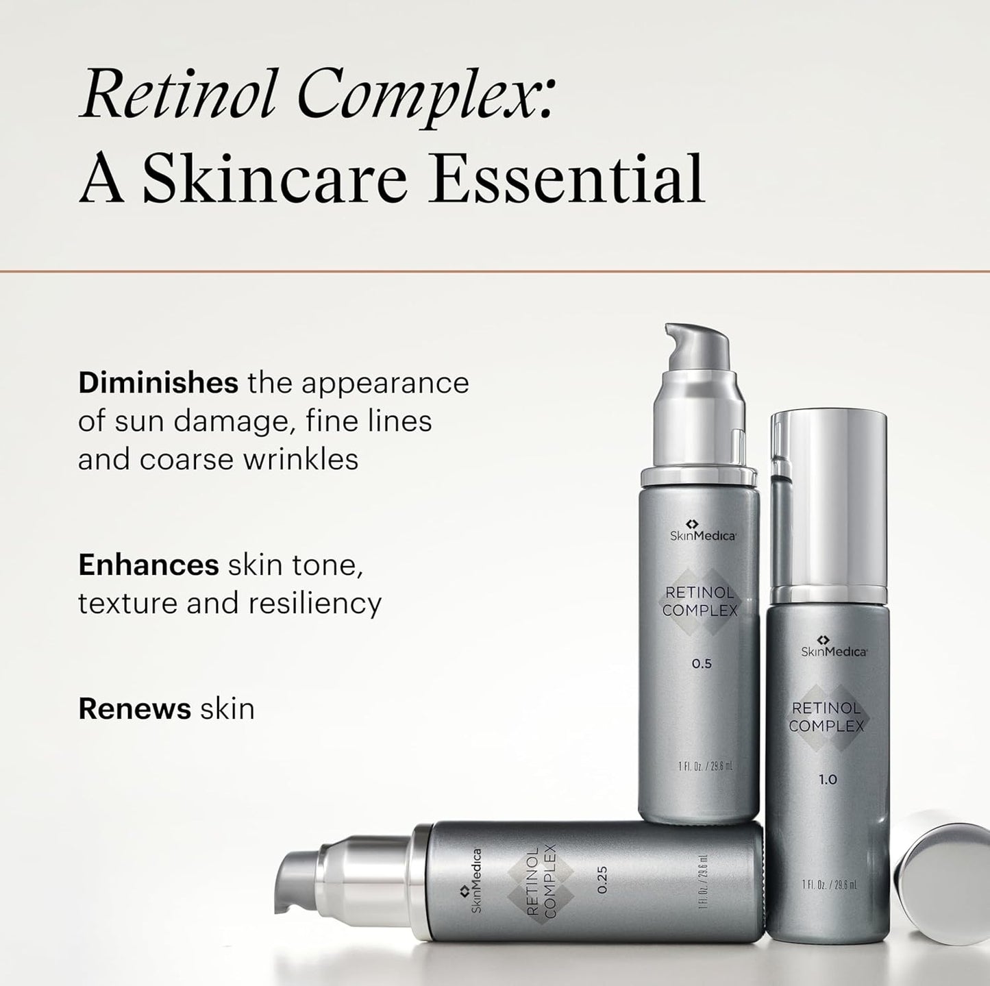 SkinMedica Retinol 0.25 Complex - Retinol Serum for Face, Age-Defying Advanced Retinol Cream That Renews Skin and Diminishes the Appearance of Fine Lines and Wrinkles, 1 Fl Oz