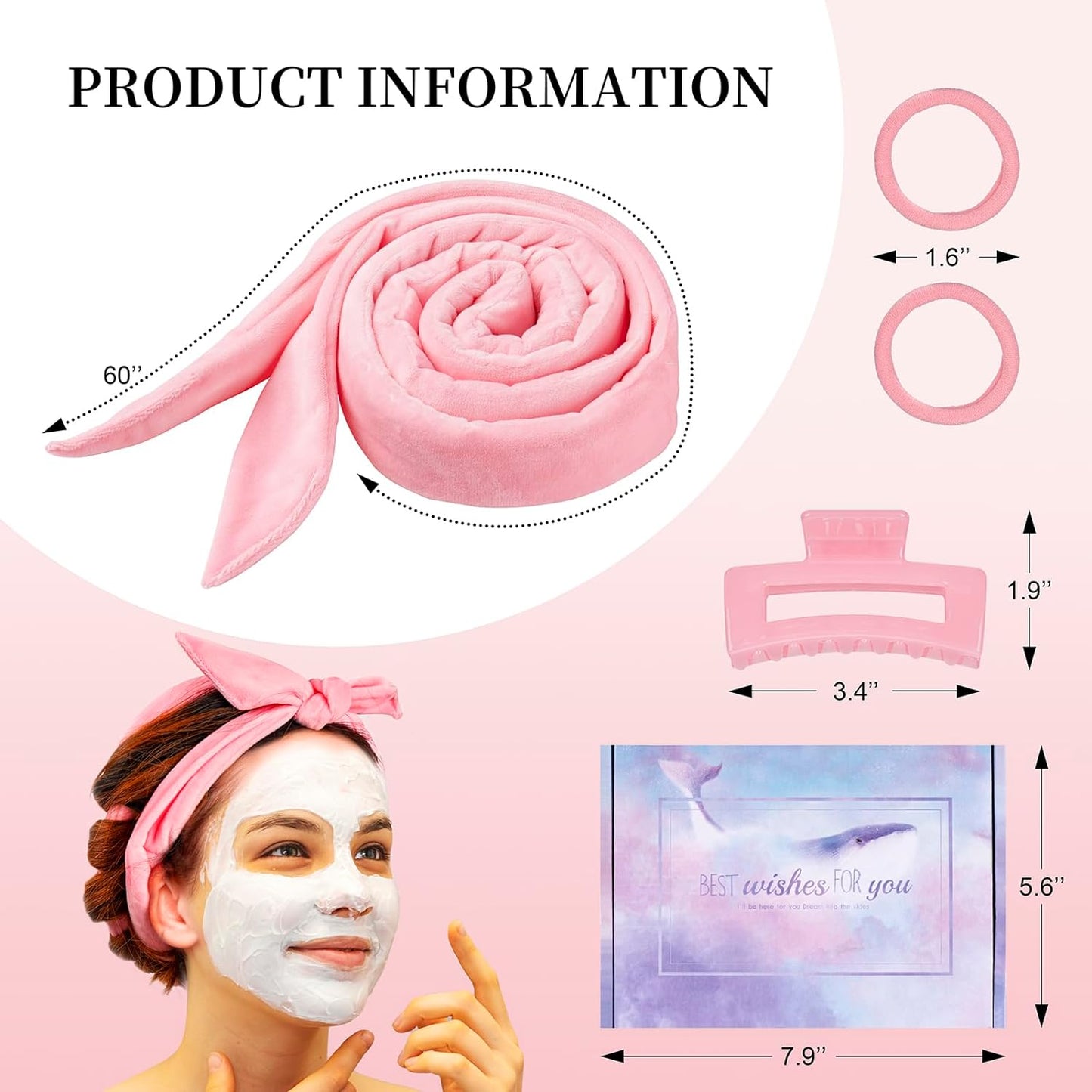 Upgraded 60" Extra Long Soft Heatless Hair Curlers to Sleep In, No Heat Hair Rollers (Pink)