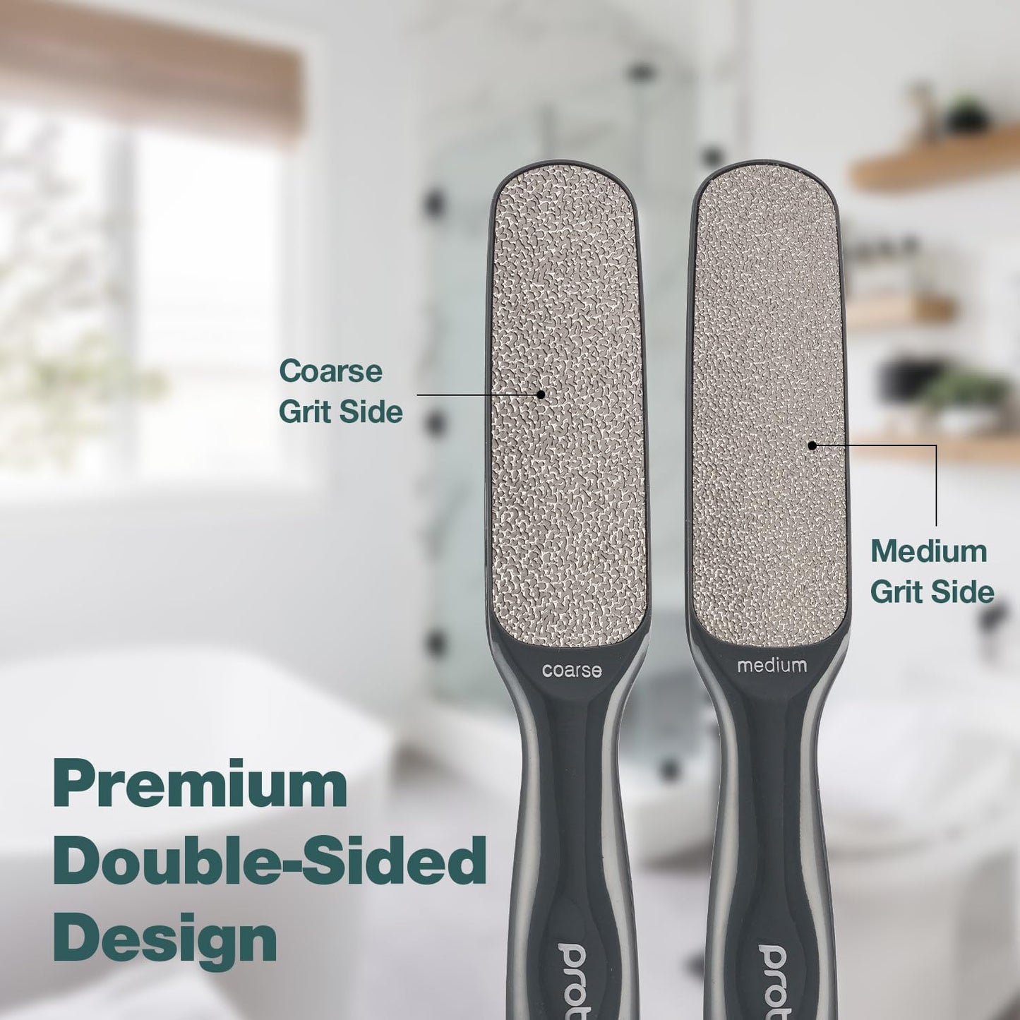 Probelle Double Sided Multidirectional Nickel Foot File Callus Remover - Immediately Reduces calluses and Corns to Powder for Instant Results, Safe Tool (Dark Grey)