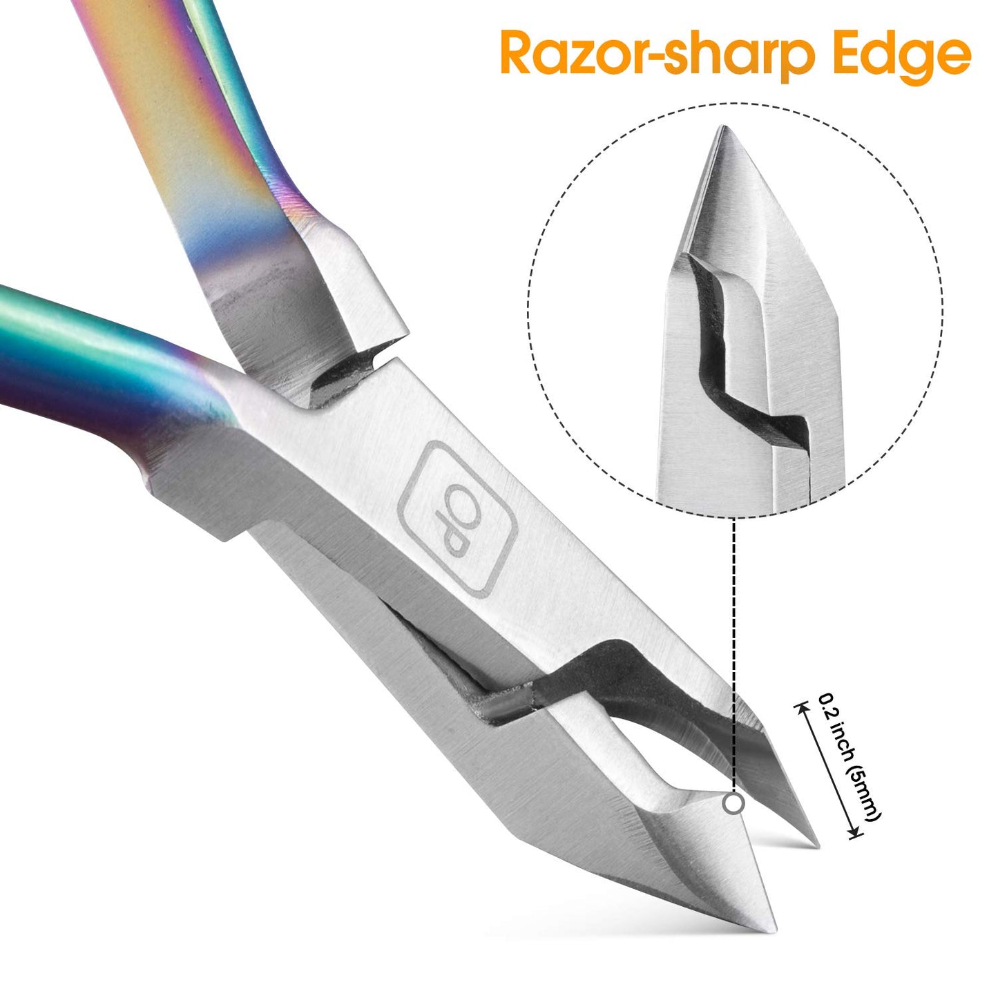Cuticle Trimmer-opove Cuticle Remover Cuticle Nipper Professional Stainless Steel Cuticle Cutter Clipper Durable Pedicure Manicure Tools for Fingernails and Toenails,X7 mini Color Gradient