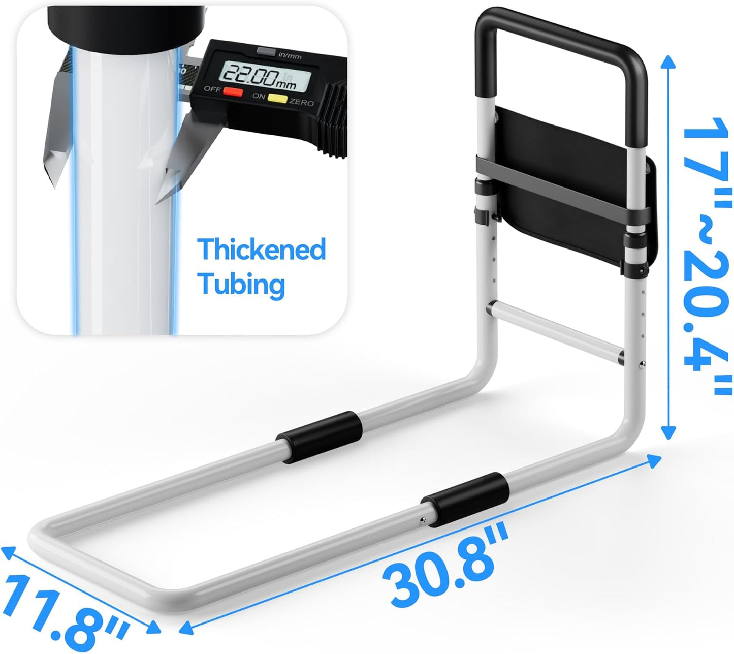 Adjustable Bed Rail for Elderly Adults: Bedside Support for Seniors, Fits King‑Queen‑Full‑Twin, Heavy-Duty Medical Device for Home and Hospital Use, 300 lb Capacity