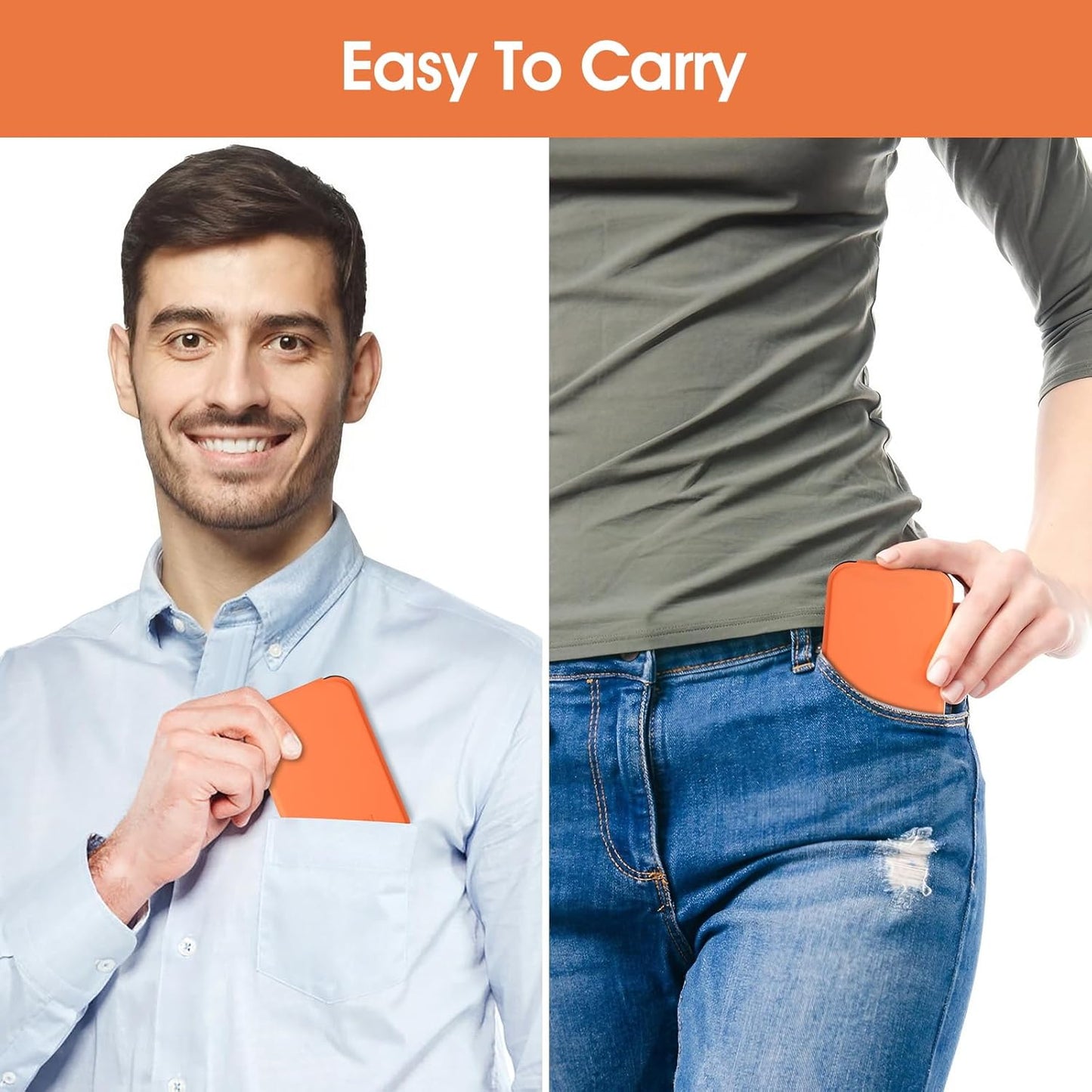 Hand Mirror,Ultrathin Ultralight, Portable, Folding, Handheld, Compact Travel Mirror for Camping,Home,Office,Small Mirror for Pocket and Purse,Good for Gift (Orange)