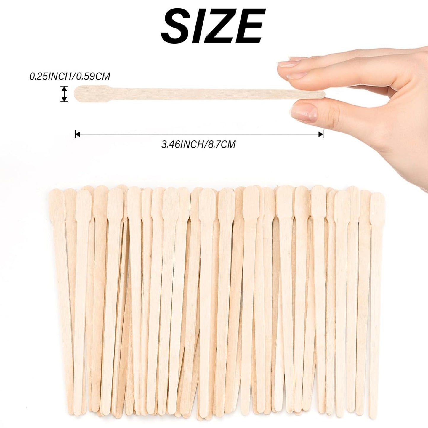 1200 Pcs Eyebrow Wax Sticks, Small Wooden Waxing Sticks, Wax Spatulas Craft Applicator Sticks for Body Hair Removal, Eyebrow Lip Nose Brow Facial Smooth, Skin-Spa Home Usage