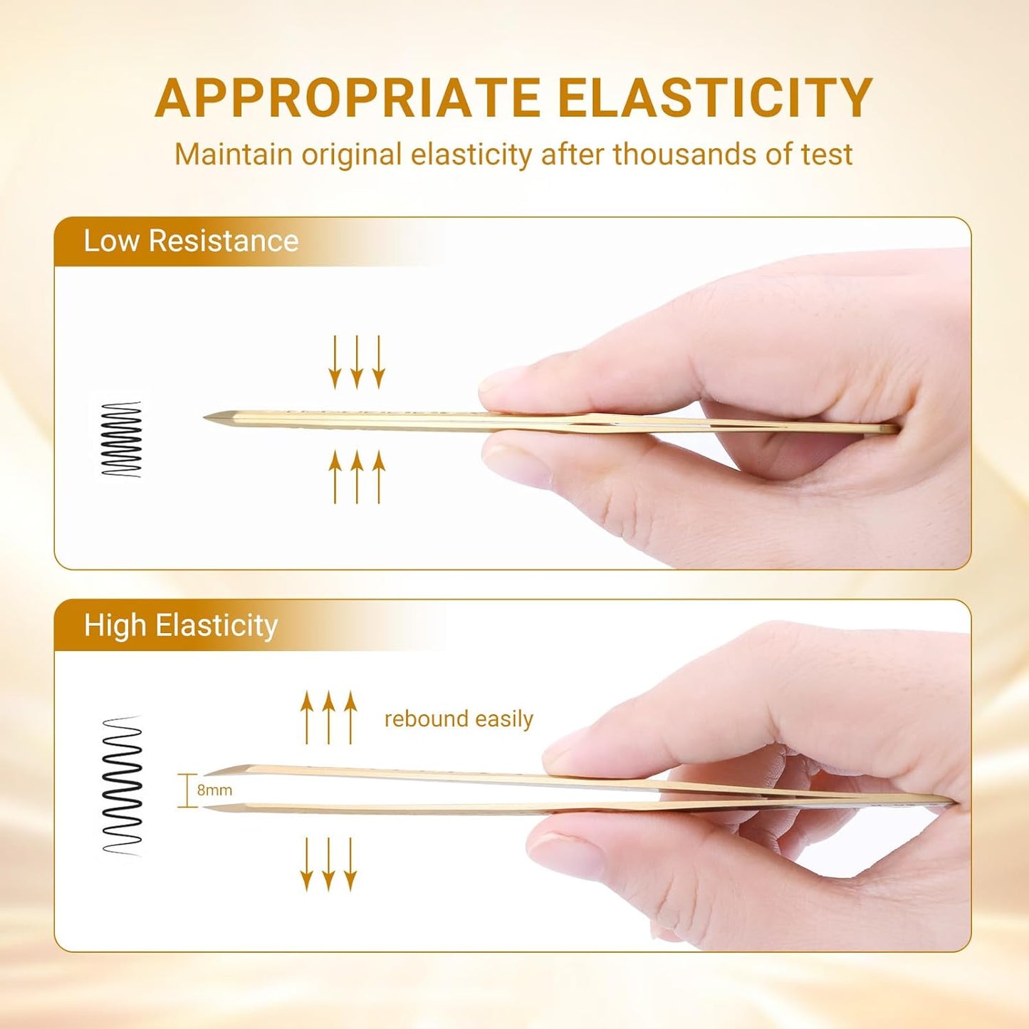 NAGARAKU Eyelash Tweezers, Precision Fiber Tip Tweezer for Eyelash Extensions Diamond Grip Anti-Static Anti-Slip Premium Gold Stainless Steel Pointed Lash Tweezers -Straight Tip Classic Tweezer AG-03