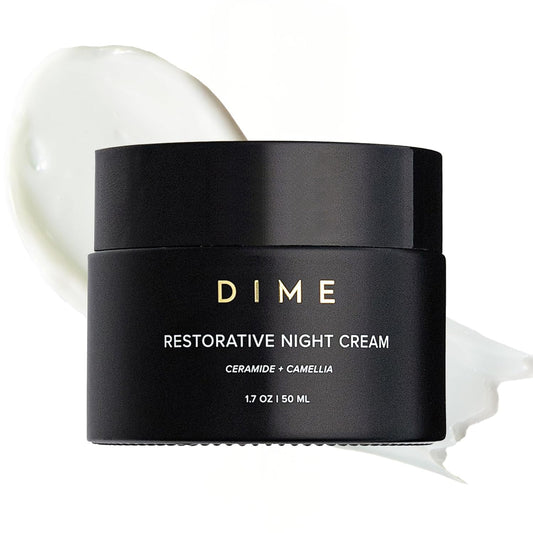 Dime Beauty Restorative Night Cream, Facial Moisturizer with Ceramides and Sea Buckthorn, 1.7 oz / 50 ml in Pump