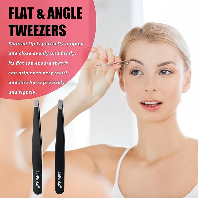 Eyebrow Trimmer Kit, 7 in 1 Eyebrow Scissors, Tweezer, Razor, Gromming Scissors Brush for Women Men, Gifts for Stocking Stuffers - White