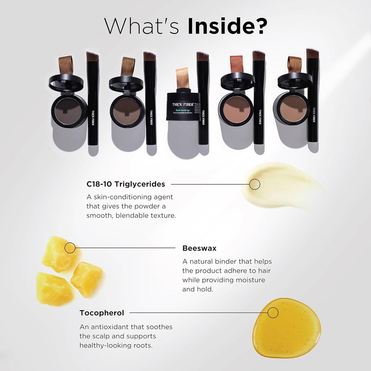 THICK FIBER Root Touch Up Set - Water & Sweat Resistant Hair Loss Concealer for Thinning Hair Women, Includes Hairline Powder and Brush (Auburn)