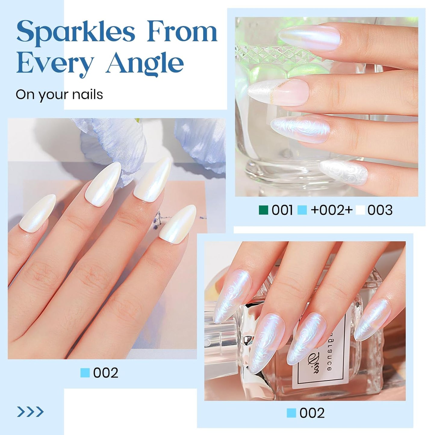 MIZHSE Nail Polish: 15Ml Mermaid Pearl Nail Polish Blue Aurora Effect Nail Polish, Fingernail and Toenail Polish Glossy Long Lasting Nail Polish Trendy DIY at Home Nail Gift Spree