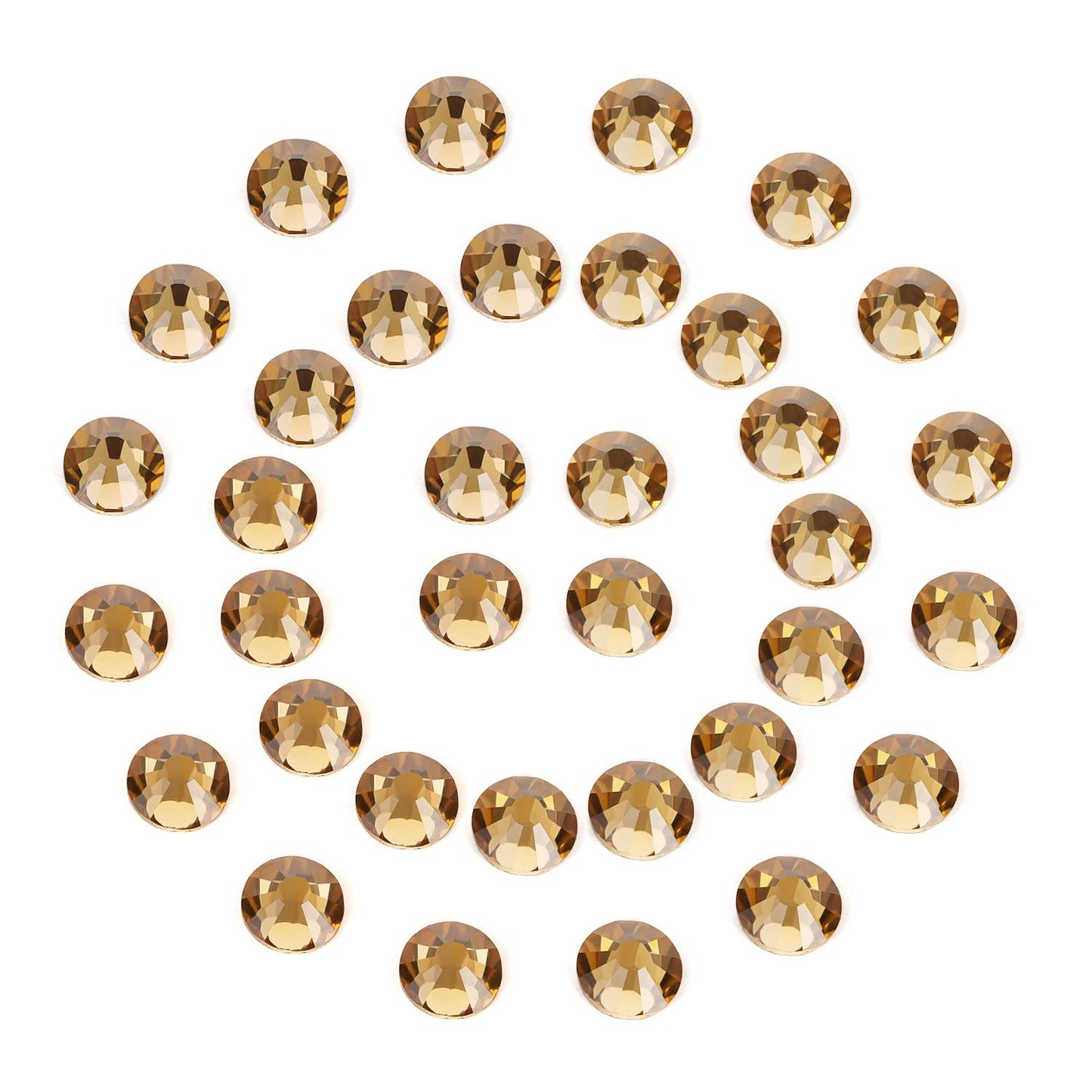 288Pcs Topaz Crystal Rhinestones,Glass Flatback Rhinestones Gemstones for Nail Face Makeup Art Crafts Clothes Decoration -(SS30,6.5mm,Topaz)