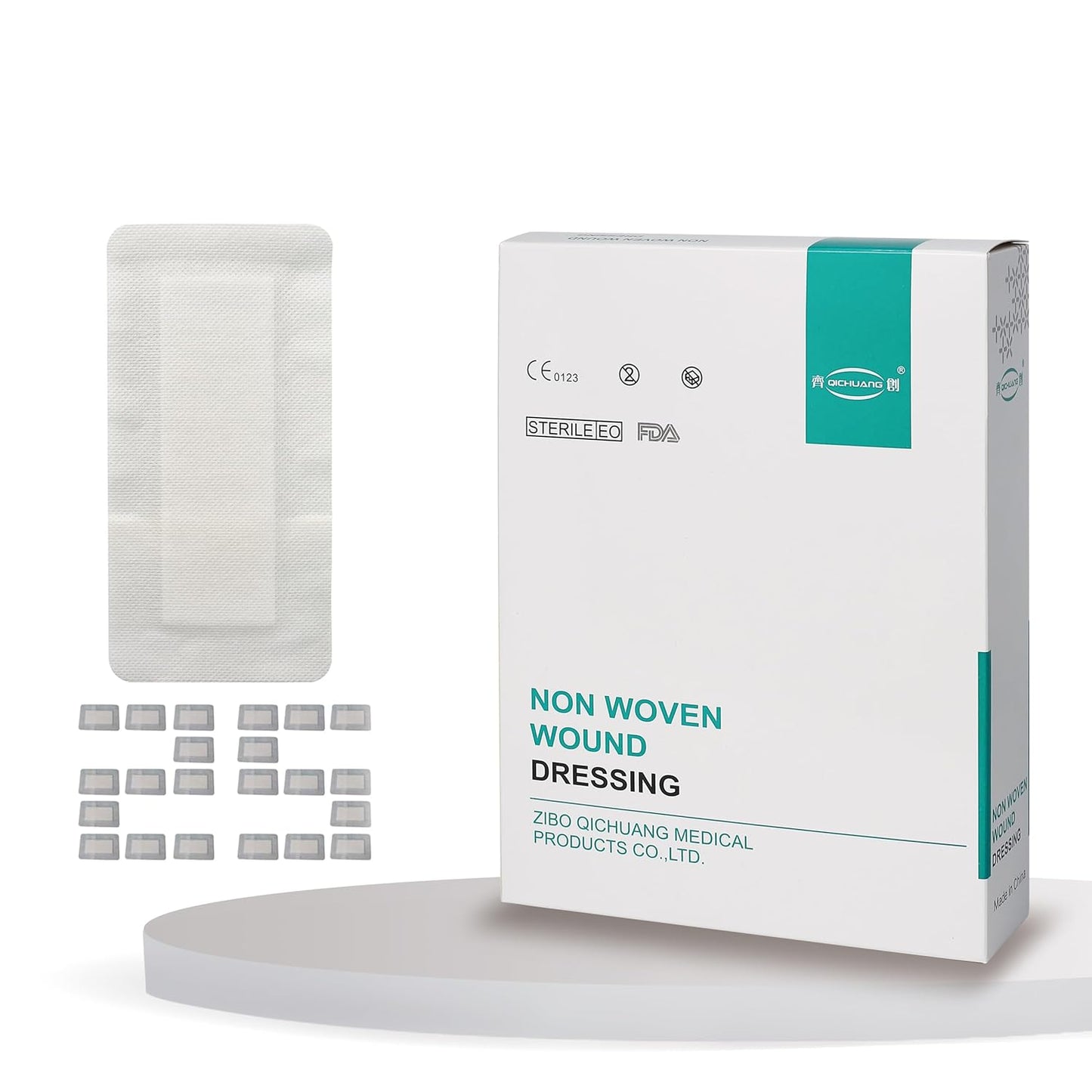 4X8 Inches Extra Large Sterile Adhesive Island Wound Dressing Bandages - Non Woven Cover Bordered Gauze Pads, 25 Individually Pack, High Absorbent, Medical Grade by QICHUANG(4X8 INCHES - C25)