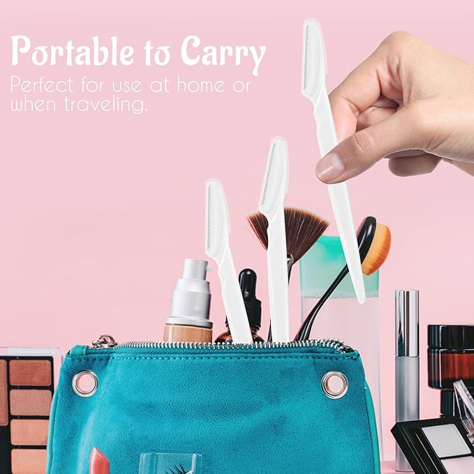 6 Pcs White Eyebrow Razor, Face Razors Multipurpose, Facial Razors for Women Men, Eyebrow Trimmers Shaver with Protective Cover, Dermaplaning Tools for Face Body Use, Facial Hair Removal Tools