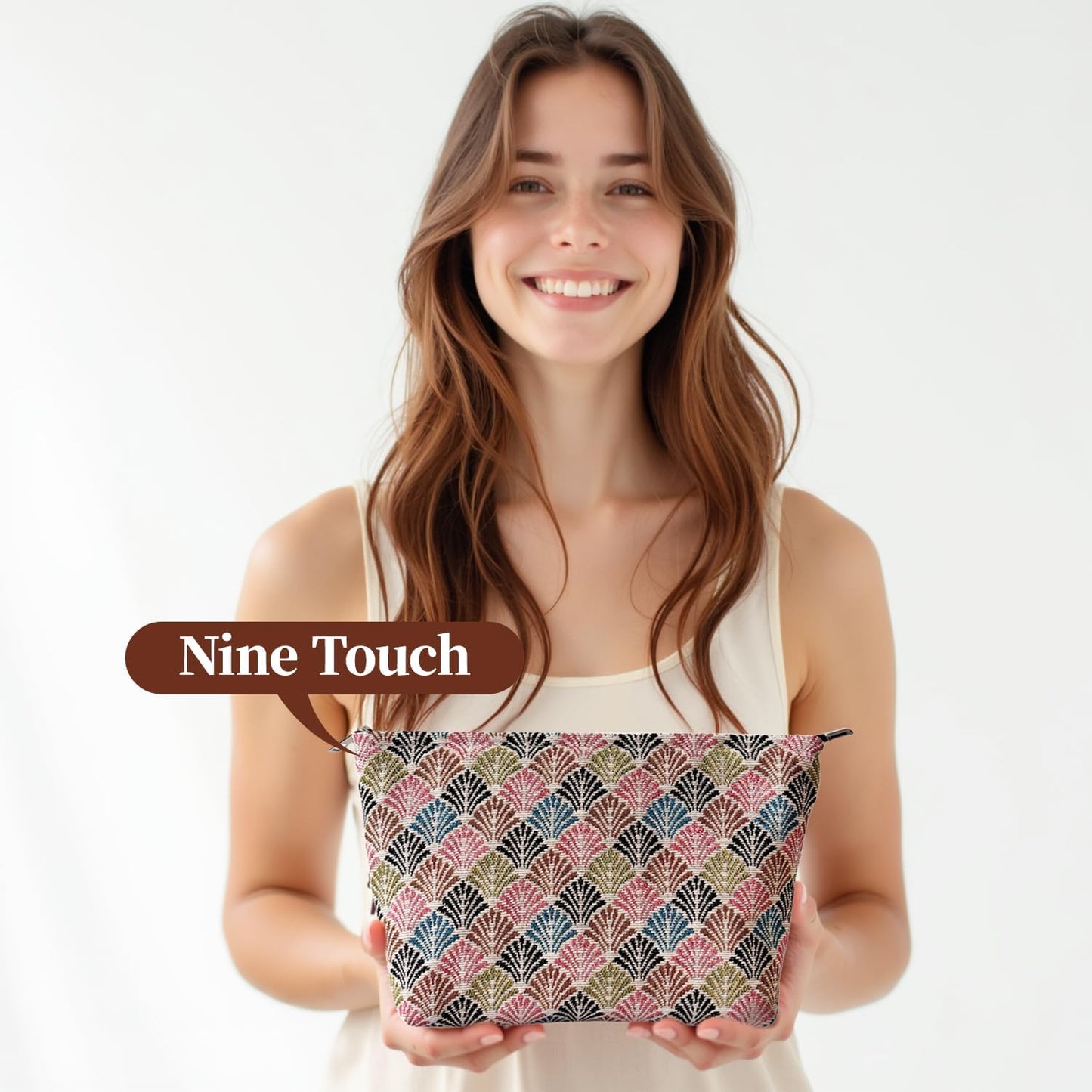 Diamond-Shaped Makeup Bag for Women,Travel Make up Bag with Zipper Lining, Canvas Makeup Pouch for Purse, Cosmetic Pouch for Toiletry, Cosmetic, Sunscreen, Hygiene, Skincare, SPF, Medicine, Sunblock