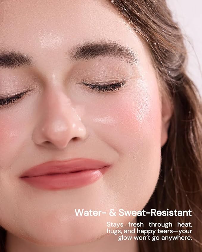 Flower Knows Strawberry Cupid All Day Glow Liquid Blush,Water- & Sweat-Resistant Blush for Cheeks,Blendable Dewy Finish with Hydrating Formula (01 Frosty Strawberry,0.25 Fl Oz)