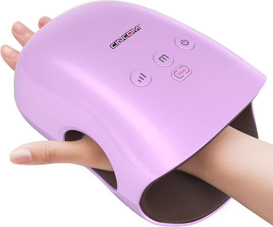 CINCOM Hand Massager - Cordless Hand Massager with Heat and Compression for Arthritis and Carpal Tunnel, Gifts for Women(Purple)