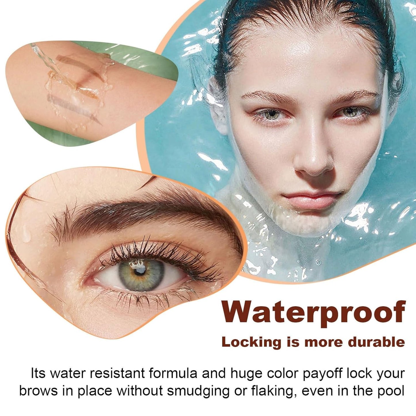 Tattoo Peel Off Eyebrow Gel Tint, Long Lasting Brow Tint, Transfer Proof and Waterproof Tint Peel Off Brow Gel, Last Up to 3 Days, For Fuller & Defined Brows Makeup, Light Brown