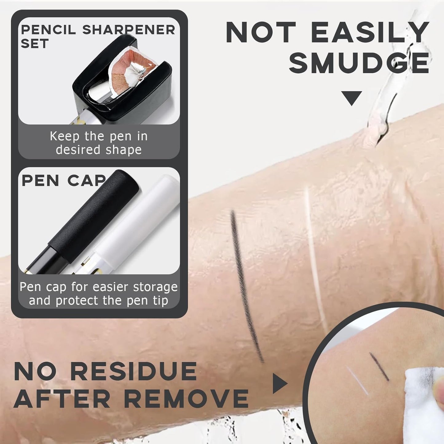 Barber Pencil for Lineup Magic Hairline Enhancement Beard Guide Shaping Pencils for Design Razor Trace Black White Barber Chalk Pencils Set with Sharpener Ruler Brush for Men