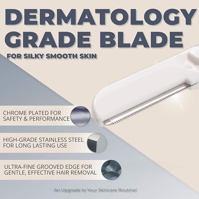 Dermaplaning Tool (6 Count) – Easy to Use Dermaplane Razor for Face – Facial Hair Removal for Women – Blade for Eyebrows and Peach Fuzz – Face Shavers for Women Help Exfoliate and Smooth the Skin