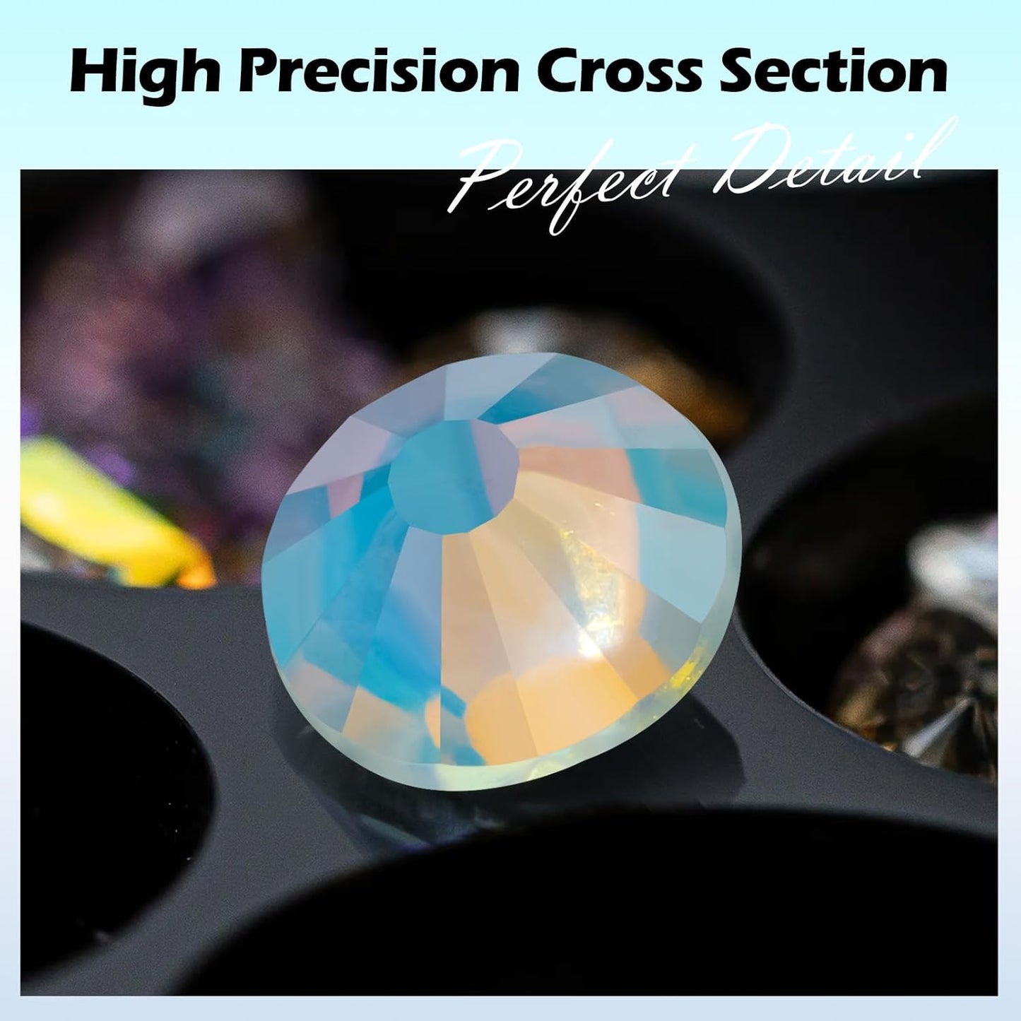 F White Flatback Rhinestones, Glass Rhinestones for Nail Art and Craft, Glue Fix, Loose Crystal Gemstones(F White, SS12, 1440pcs, 2.9-3.0mm)