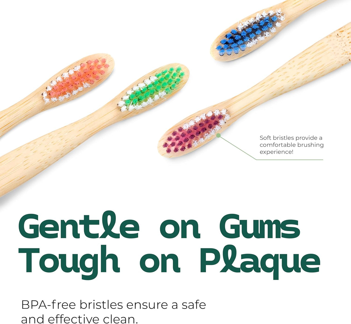 Bamboozle Eco-Friendly Toothbrush for Adults - Sustainable Bamboo Design, Biodegradable & Stylish Oral Care Solution (Blue, Pack of 3)