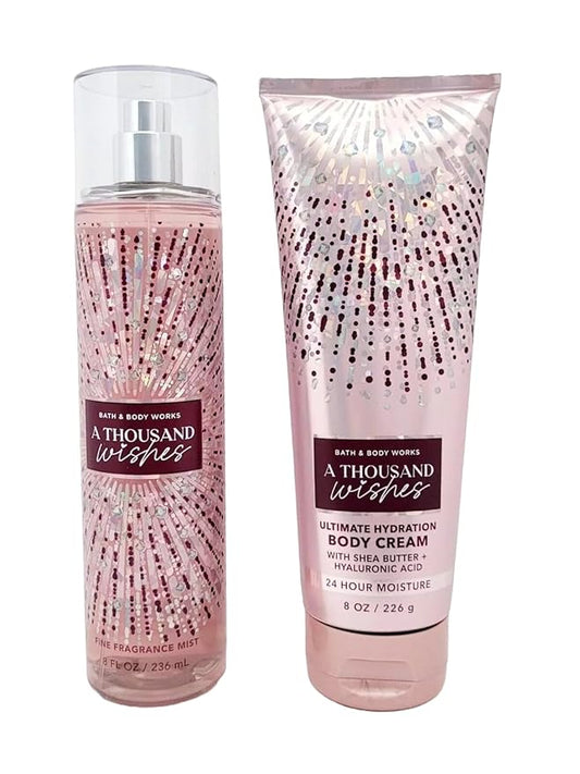 Bath & Body Works - Signature Collection - A Thousand Wishes- Gift Set- Fine Fragrance Mist & Ultra Shea Body Cream by Bath & Body Works