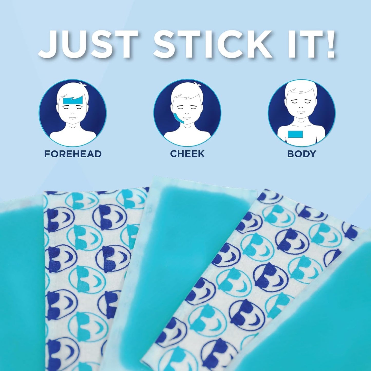 HealthWise Instant Cool Gel Patches | Children’s Forehead Sheets | 12-Count | 4.75” x 2” | Soothing Menthol Vapors | Fever Relief | Non-Medicated Formula