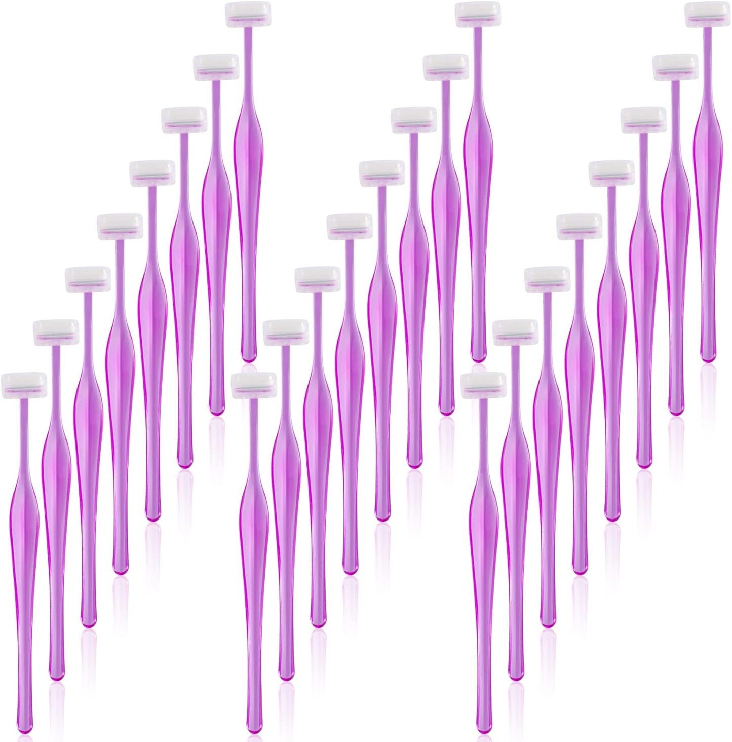 ANCIRS 24 Pack Eyebrow Trimmer Razors for Women Makeup, Facial T Shape Shaver Tool for Eye Brow, Stainless Steel Eyebrow Trimming Kit for Girls- Purple