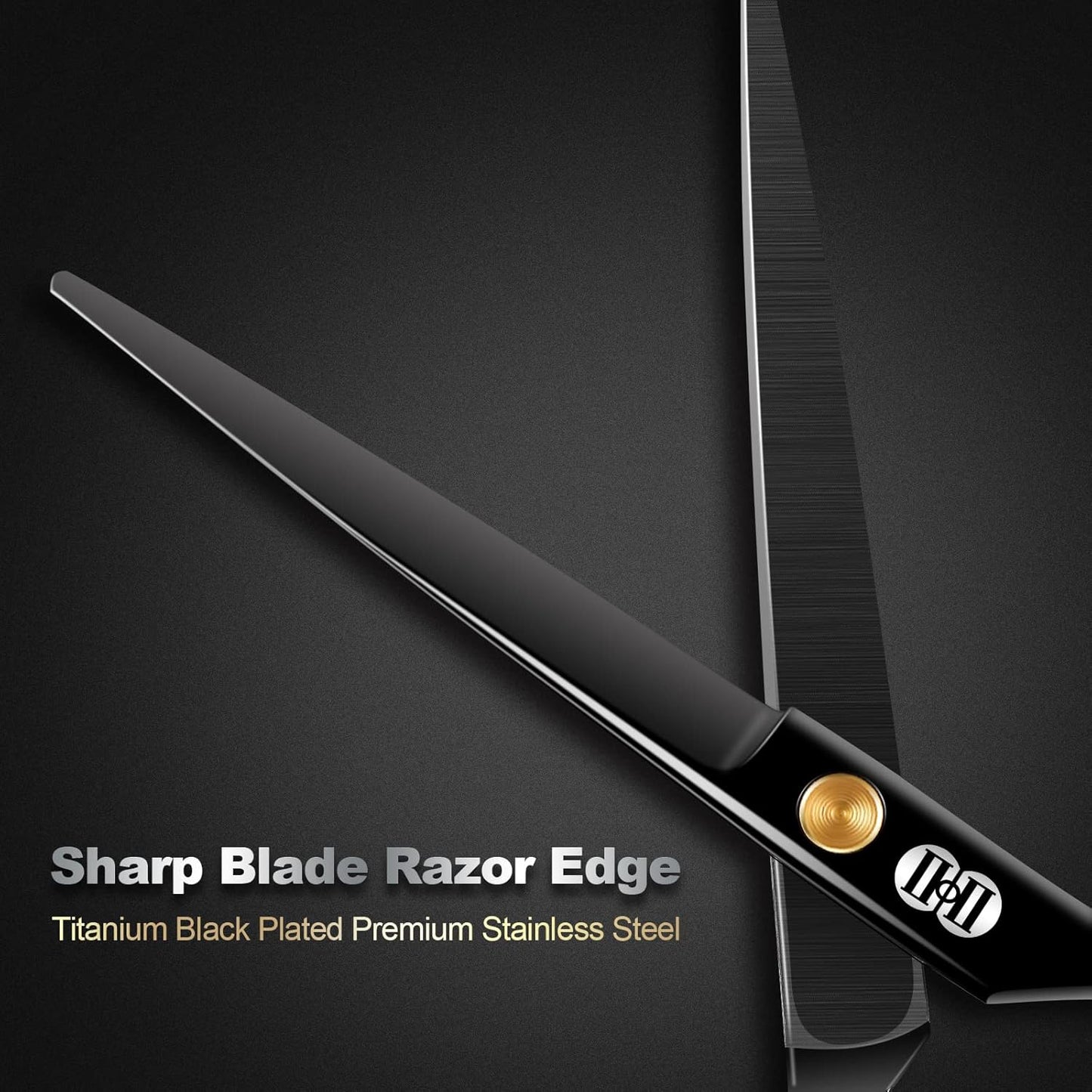 CIICII Hair Cutting Scissors, 6.5 Inch Professional Hair Scissors Set (Hair Cutting Shears Beard Trimming Grooming Haircut Kit) Right Left Handed Barber Shears for Home Salon DIY Hairdressing