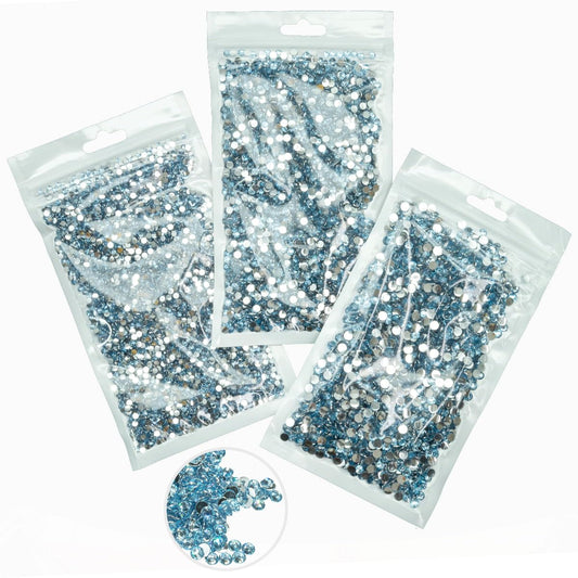 16000PCS Light Blue Crystal Resin Rhinestones for Crafts Sky Blue Flatback Rhinestones 3mm 4mm 5mm Non-Hotfix Blue Stones Diamonds Crystals Gems for Body Face Eyes Makeup Tumblers Bottles DIY Crafts