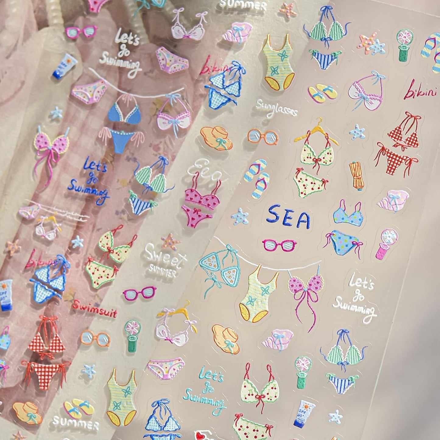 5D Embossed Fruit Nail Art Stickers Summer Beach Fruit Nail Decals Orange Lemon Kiwifruit Apple Banana Summer Nails Design Nail Stickers Cute Pineapple Nail Accessories for DIY Women Nail Decor 1Pcs