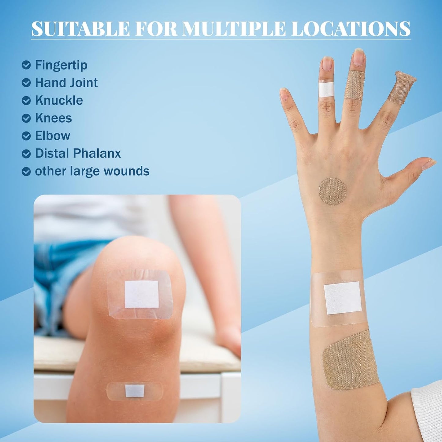 Geiserailie 300 Pcs Adhesive Bandages Family Variety Pack Fabric and Waterproof Assorted Bandages Bulk Sterile Individually Wrapped Bandages for First-Aid, Scrapes, Fingers(Clear and Fabric Bandage)