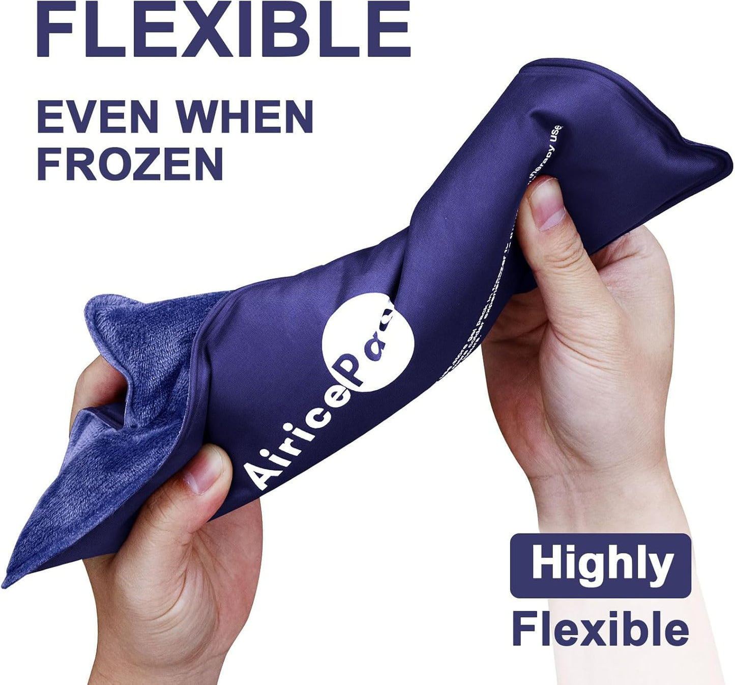 Ice Packs for Injuries Reusable, Gel Cold Pack for Knee Neck Shoulder Ankle Elbow Hip Back Pain Relief, Cold Compress Therapy for Swelling, Bruises, Surgery, 7”x 11”, Blue