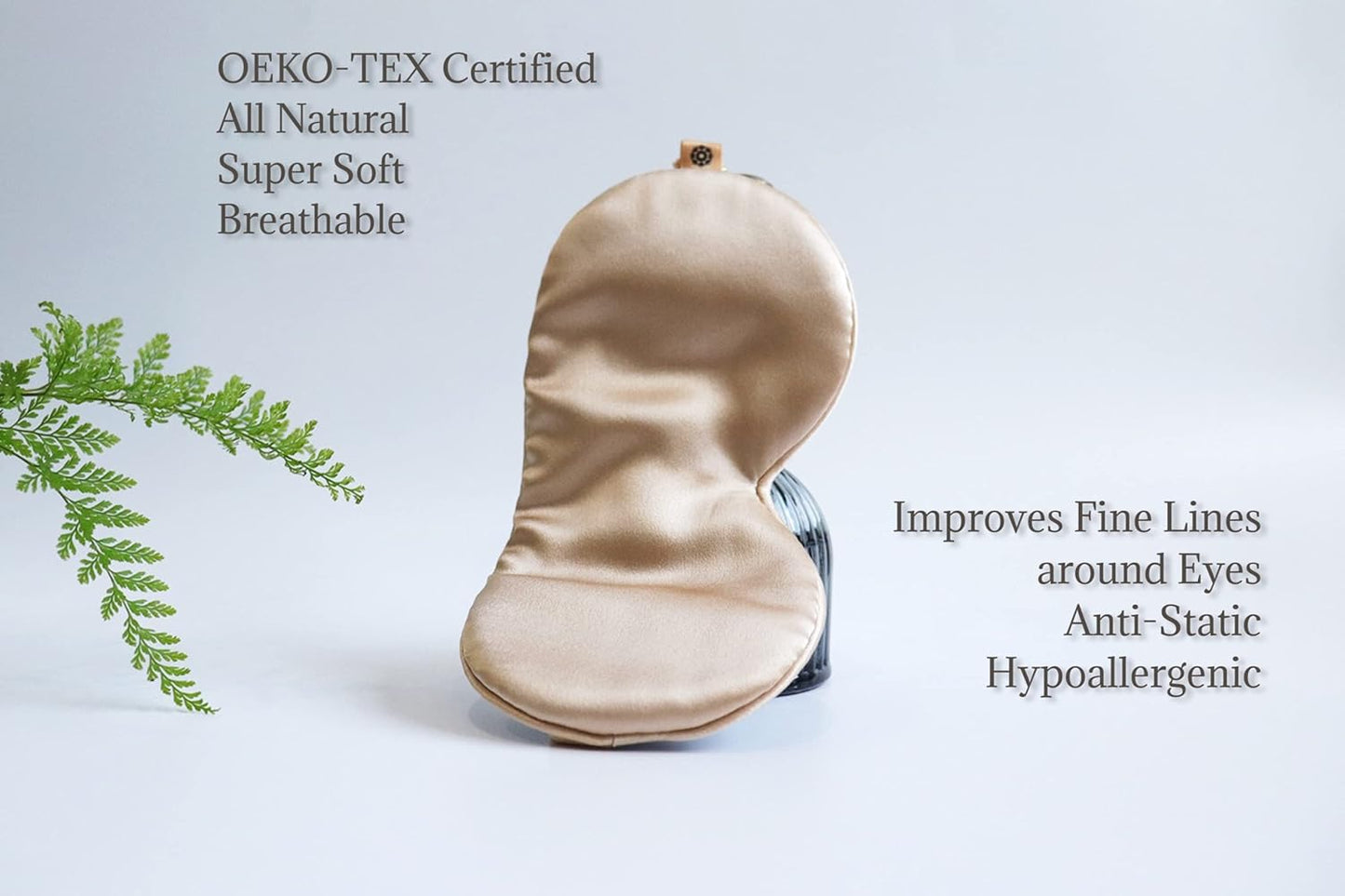 Premium 25 Momme Mulberry Silk Eye Mask for Sleeping (Champagne)