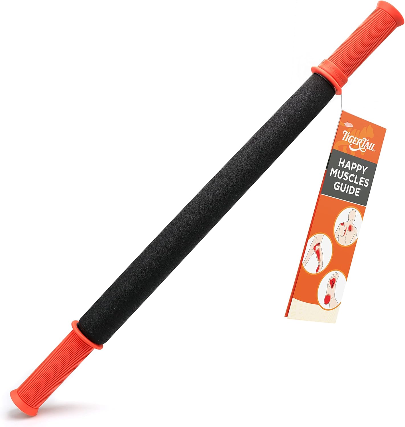 Tiger Tail 22in Massage Stick Portable Roller, Handheld, Deep Tissue Foam Roller, Body Massage and Myofascial Release Tool for Legs, Neck, Calves, Thighs, Shins & Back, The Long One 22, Made in USA