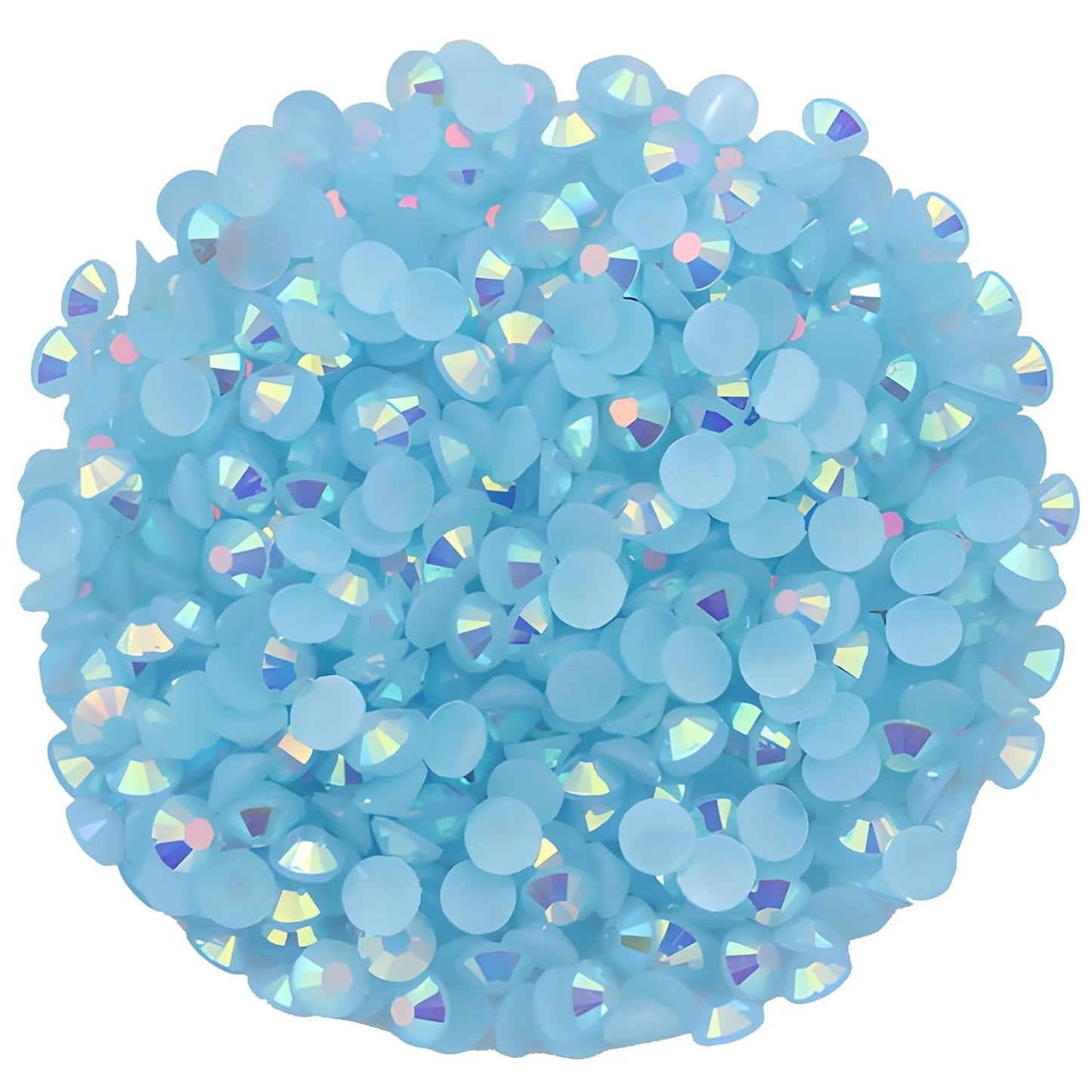 4500 Pcs SS12 3mm AB Flatback Rhinestones for Nails Art Crafts Glitter Round Shine Gems Crystals DIY Clothes Shoes （Light Blue AB）