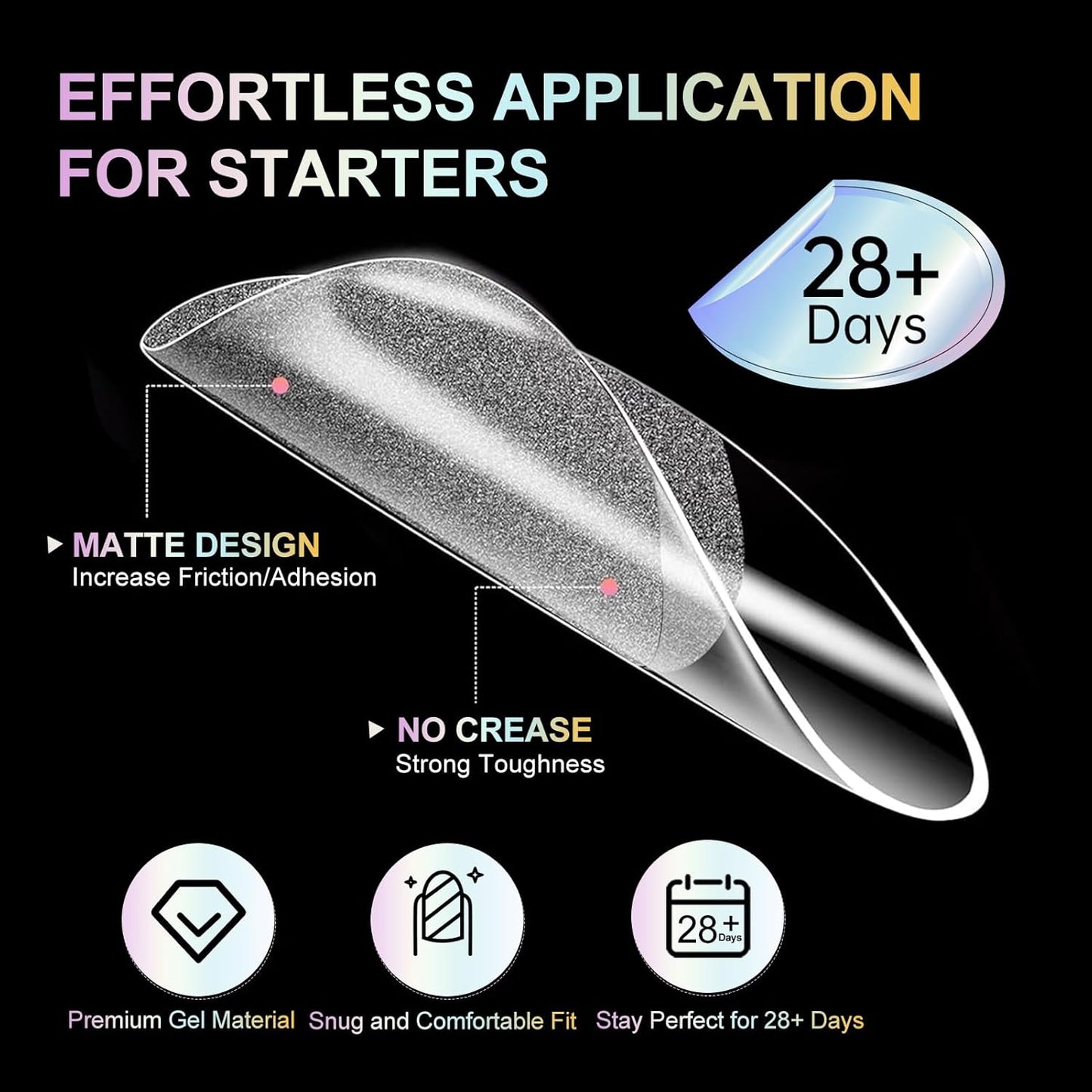 Almond Nail Tips Soft Gel Nail Tips 240Pcs Pre-Shaped Medium Pointed Almond Nails Half Matte Full Cover Acrylic Clear Press on Fake Nails Tips for Extension Nail Art DIY Manicure Salon 12 Sizes