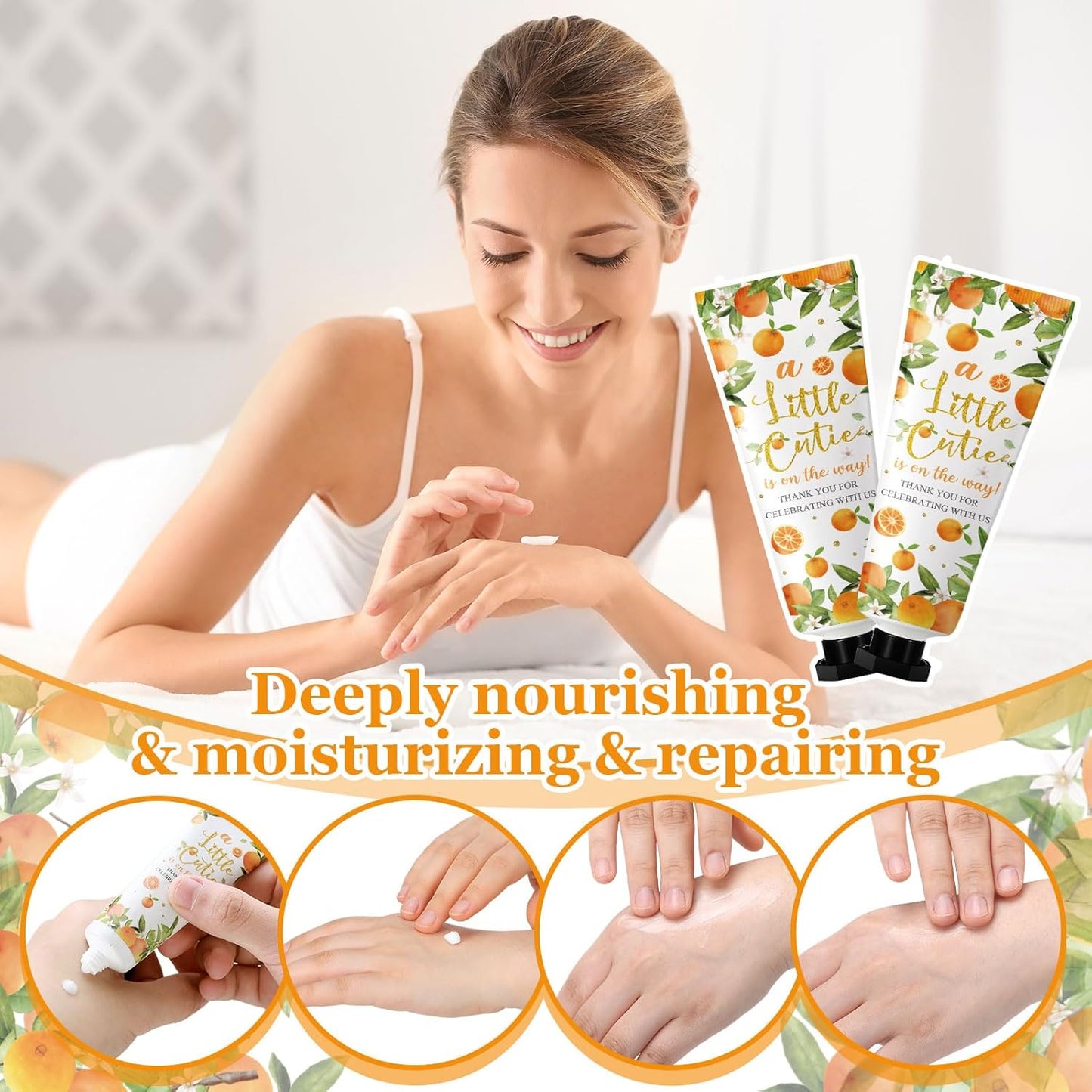 48 Sets Baby Shower Hand Cream Party Favors for Guests Gift Bulk Travel Size Hand Lotion Set for Baby Shower Wedding Christmas(Little Cutie)