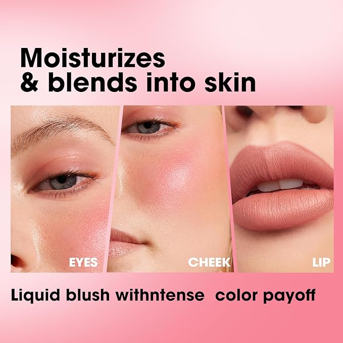 Jolilab Liquid Blush - High Pigment, Long - Lasting, Buildable Color for a Natural Glow（#1+2+3）