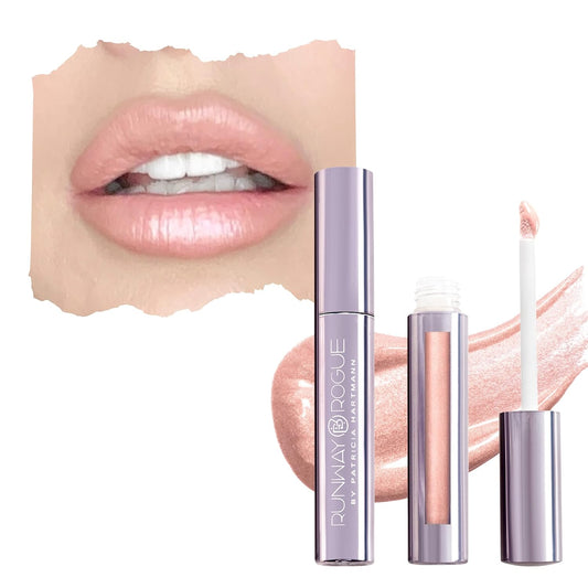 Runway Rogue LuxGloss Lip Gloss, High-Pigment Shimmery Pale-Nude Lip Gloss, ‘Photo Filter’