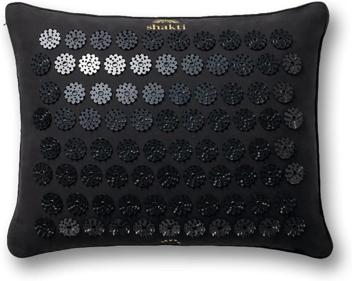 ShaktiMat Premium Acupressure Pillow, Level 1 Intensity in Shakti Black, Massage Muscles, Aid Sleep & Unlock Inner Tension | Similar to Acupuncture | FSA/HSA Eligible | Organic Cotton Certified