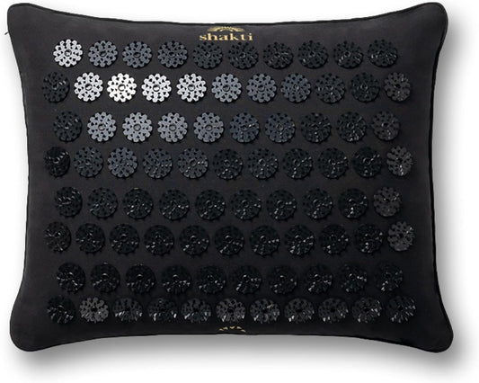 ShaktiMat Premium Acupressure Pillow, Level 1 Intensity in Shakti Black, Massage Muscles, Aid Sleep & Unlock Inner Tension | Similar to Acupuncture | FSA/HSA Eligible | Organic Cotton Certified